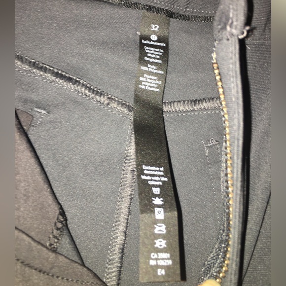 Inseam 33” Lululemon Grey Black (Stoney color?) 32” Waist ABC Pants Skinny - Picture 9 of 16